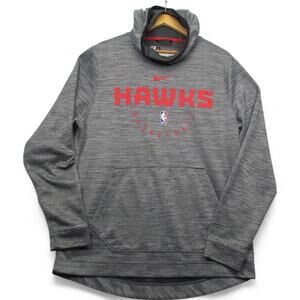 Atlanta Hawks Nike Hoodie Men's L Gray Team Issued Pullover Sweatshirt NBA